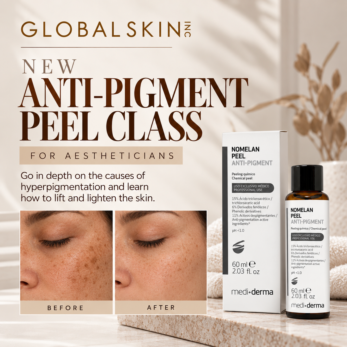 MediDerma Anti-Pigment Peel Class | Monday December 7, 2026 | 10:00 AM – 3:00 PM